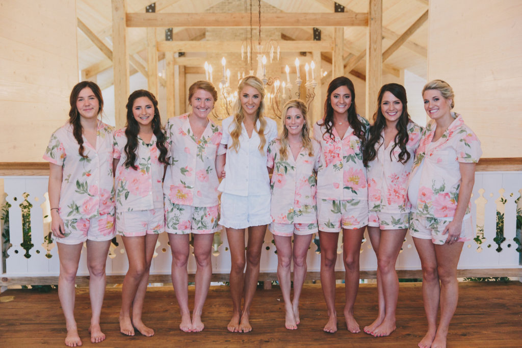 unique bridal party getting ready outfits