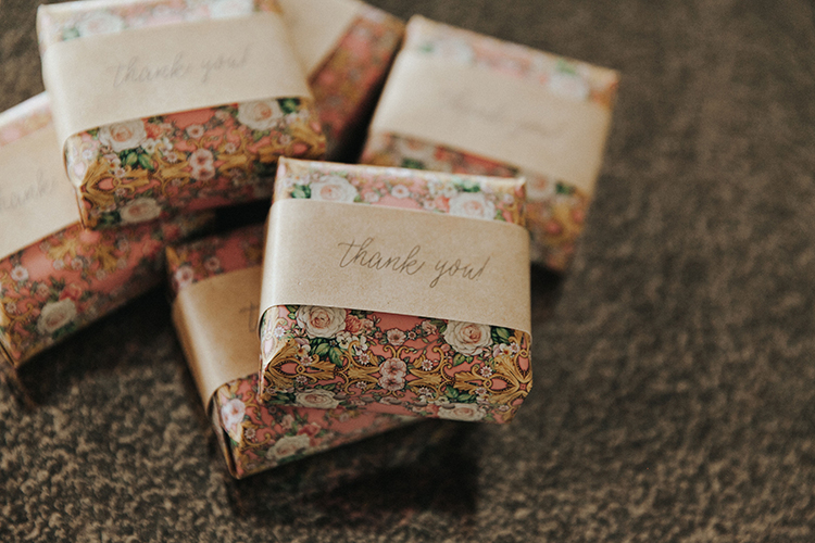 Floral Wrapping Paper for Wedding Guest Favors | photo by Deltalow | featured on I Do Y'all
