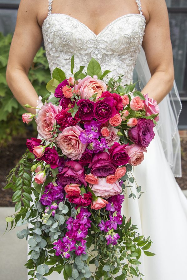 Rainy Pink & Burgundy Hotel Rooftop Wedding - I DO Y'ALL